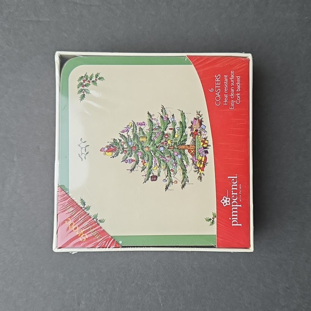 NEW Pimpernel Spode Festive Christmas Tree Coasters